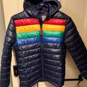Kids Rainbow Striped Navy Jacket